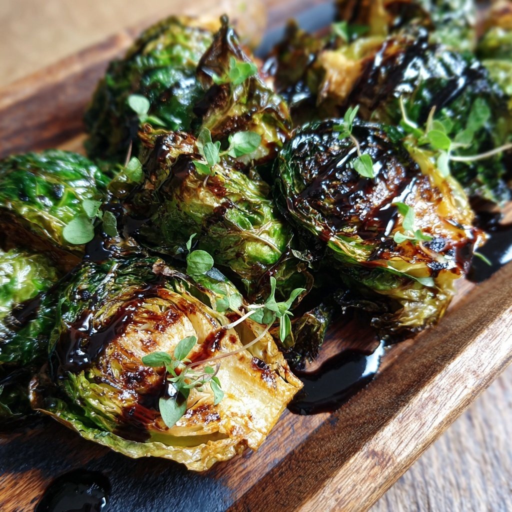 Veganer Ofenrosenkohl mit Balsamico-Honig-Alternative​