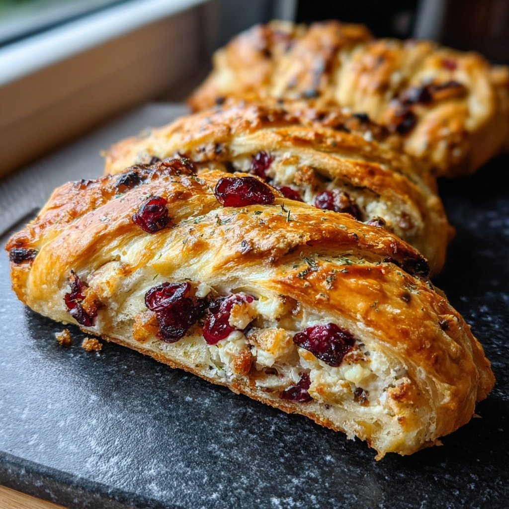 Cranberry Feta Blätterteig Kränze