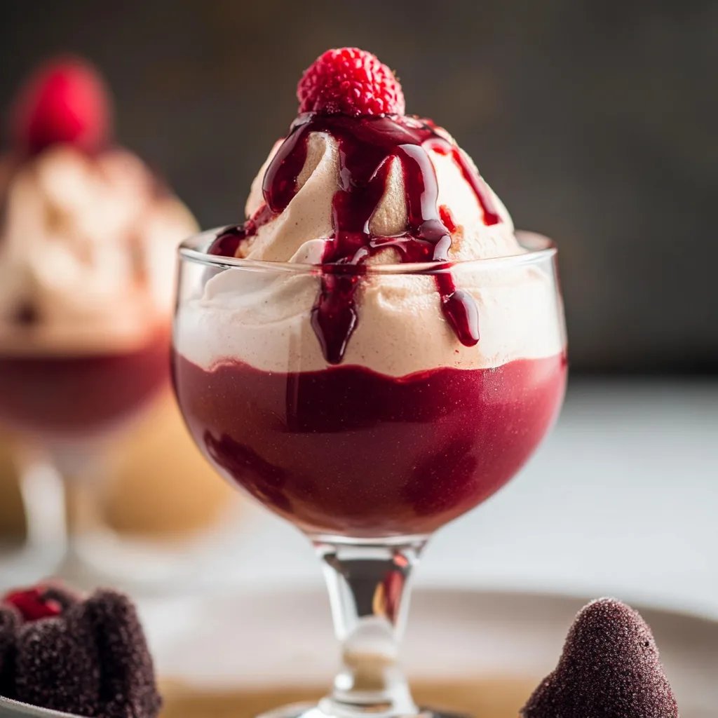 Rotweinmousse Mit Glühkirschen Und Baiserhaube