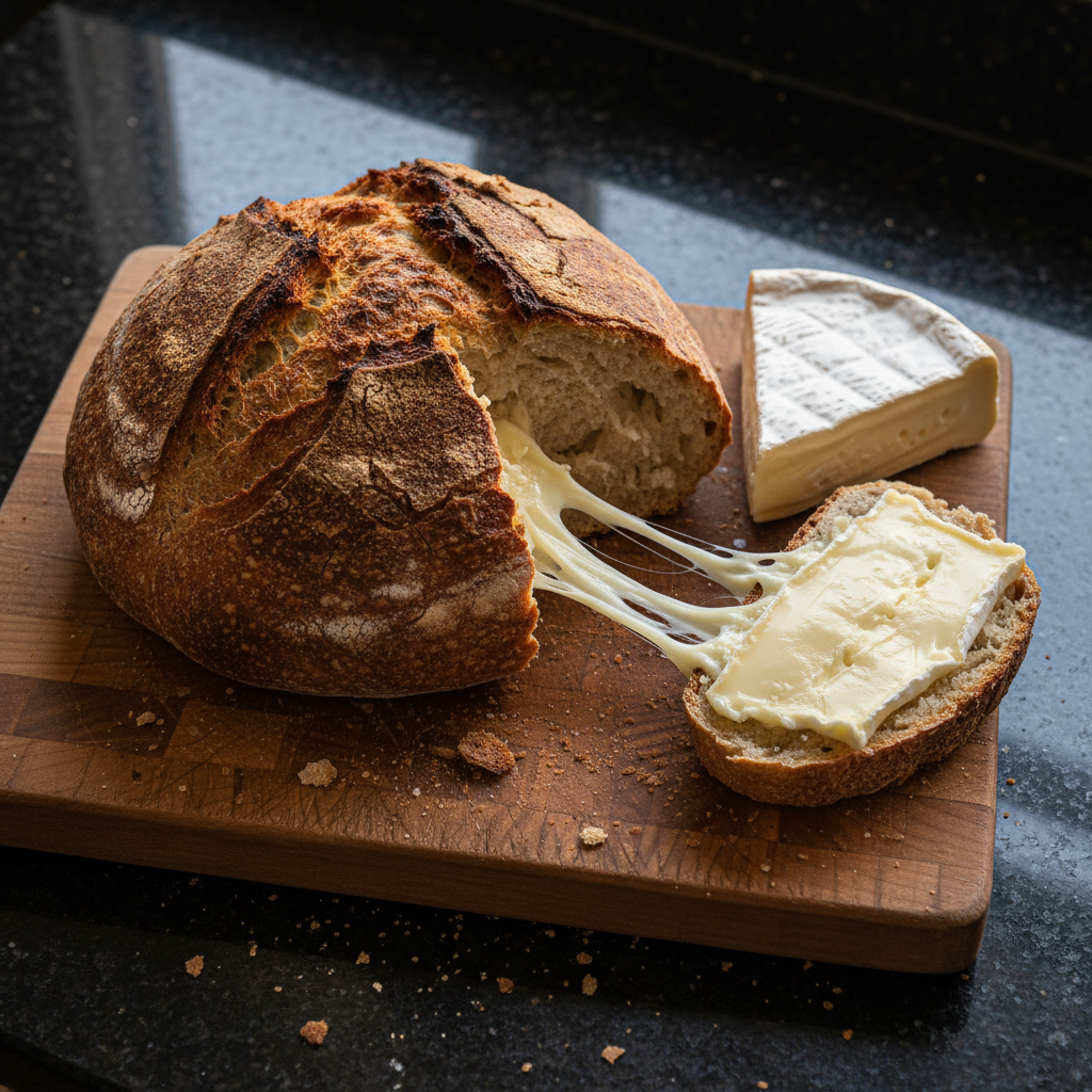 Rustikales Brot und Käse