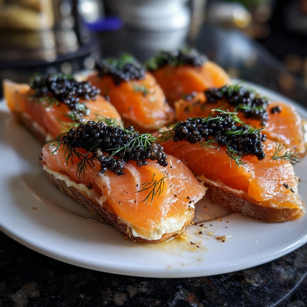 Lachs mit Kaviar und Dill