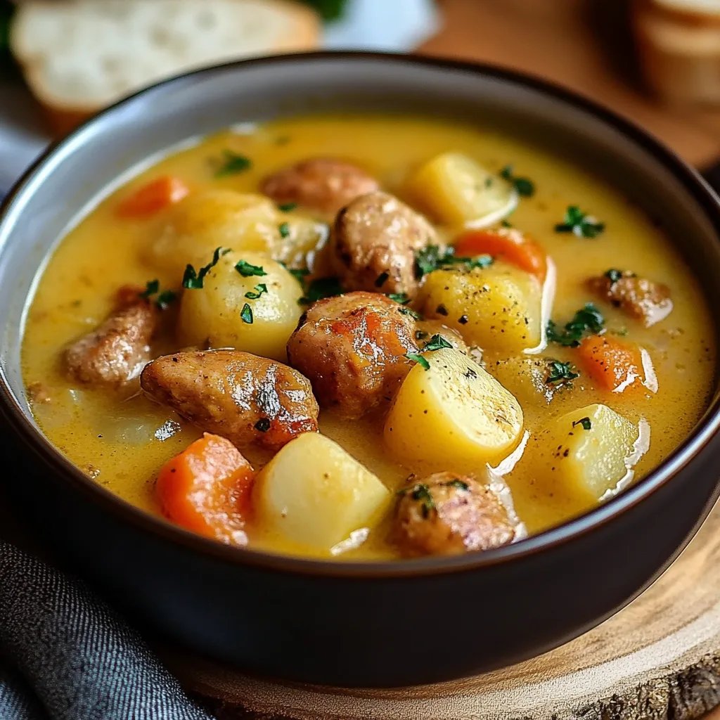 Einfache Kartoffelsuppe mit Wienern