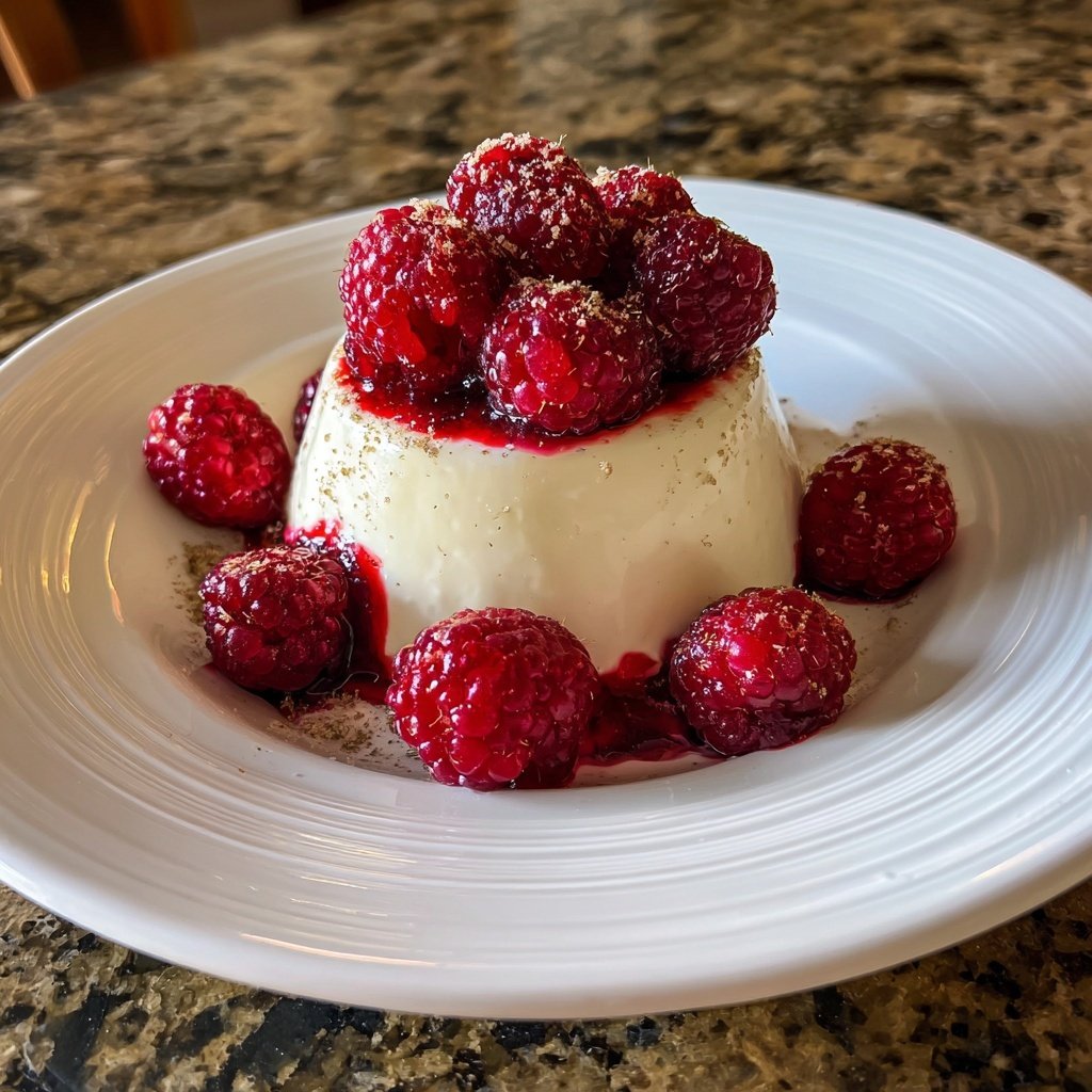 Vanille Panna Cotta Himbeeren
