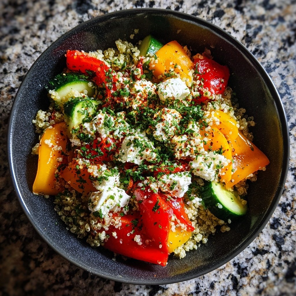 Feta Quinoa Bowl mit Gemüse