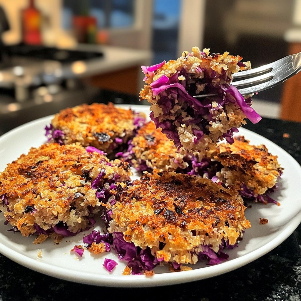 Vegane Linsen Medaillons mit Rotkohl