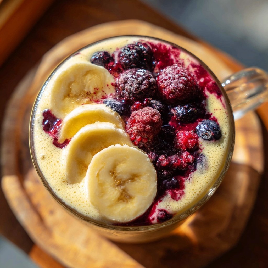 Bananen Beeren Smoothie Becher