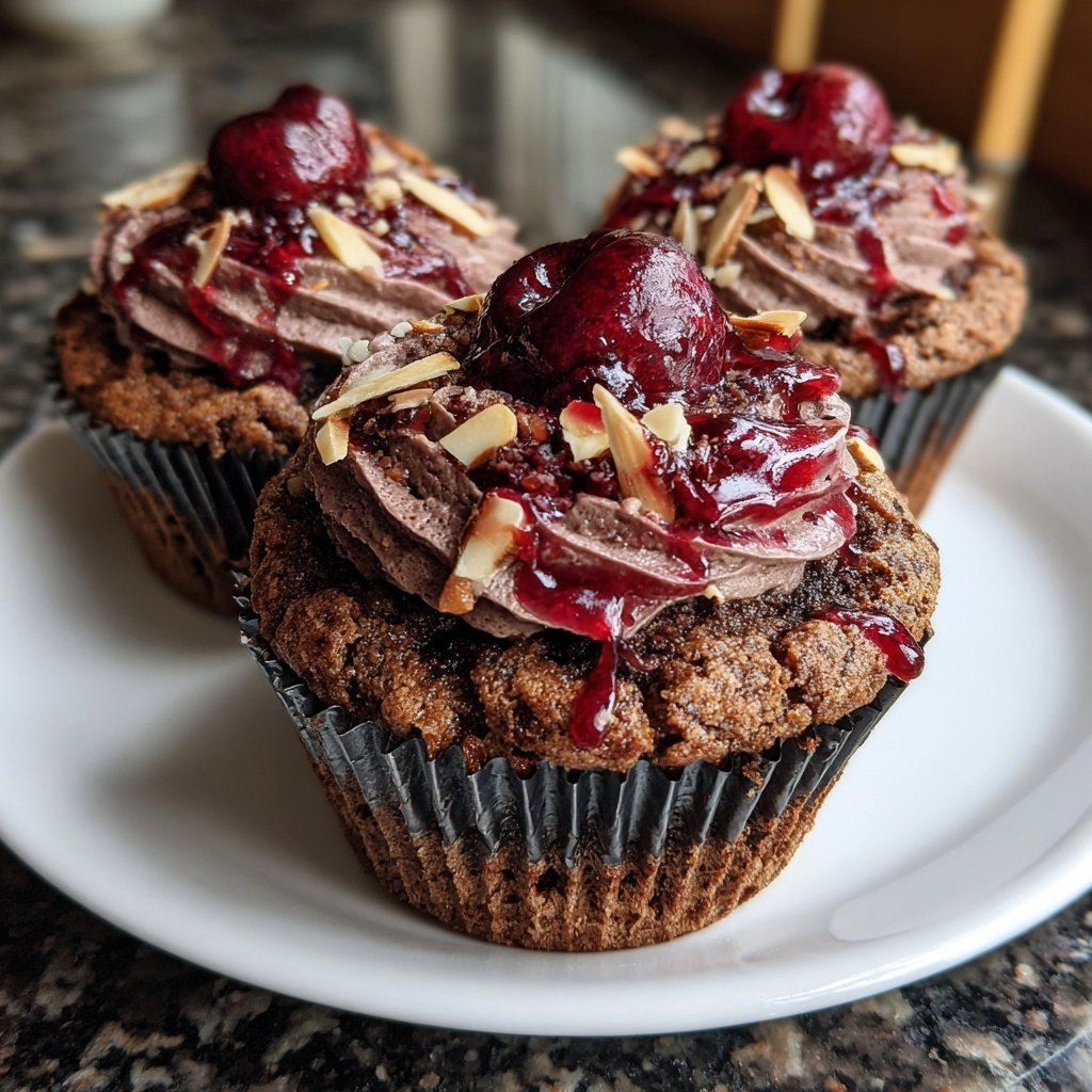 Kirsch Mandel Schoko Cupcakes