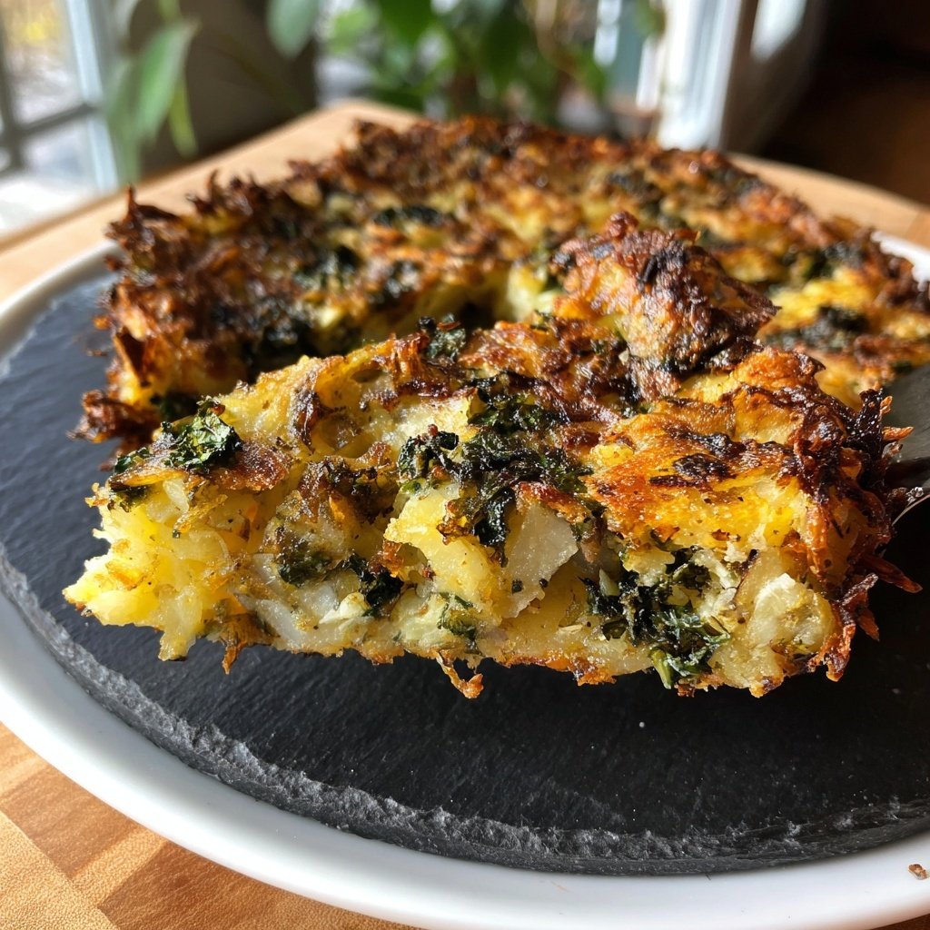 Knusprige Kartoffel Grünkohl Puffer