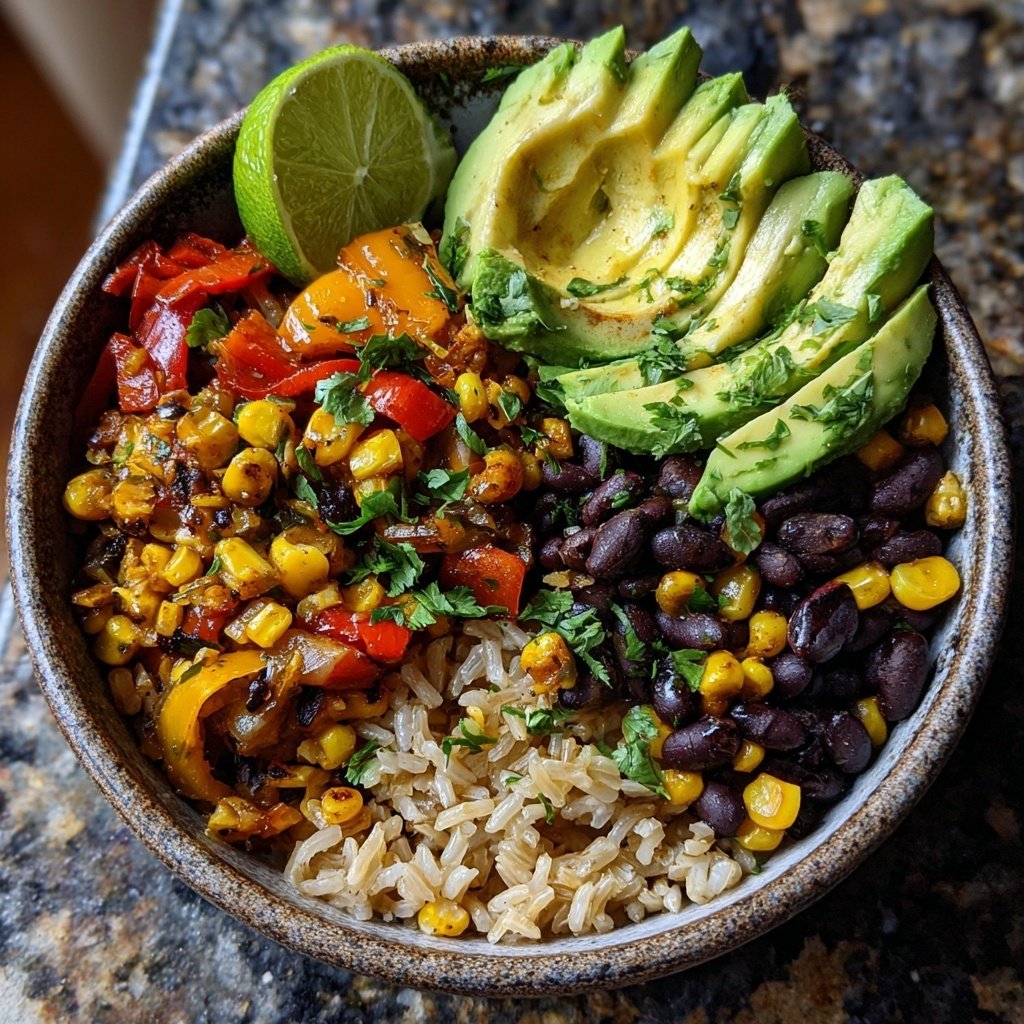 Herzhafte Gemüse Burrito Bowl