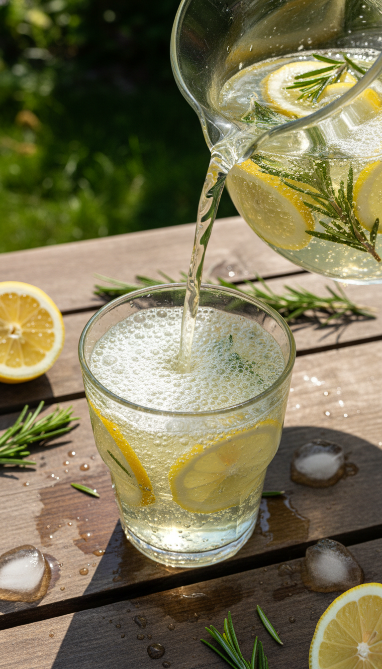 Spritzige Rosmarin Limonade