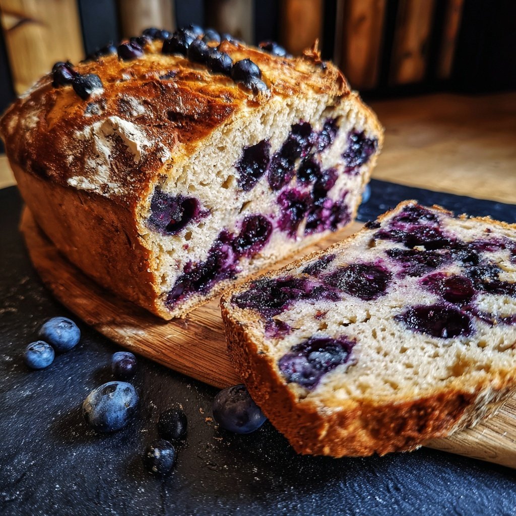 Feuchter Blaubeeren Zitrone Sauerteig Starter Brot