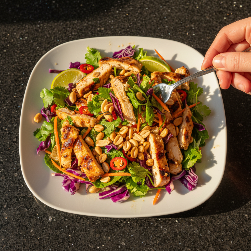 Verlockender Thailändischer Hähnchen Salat