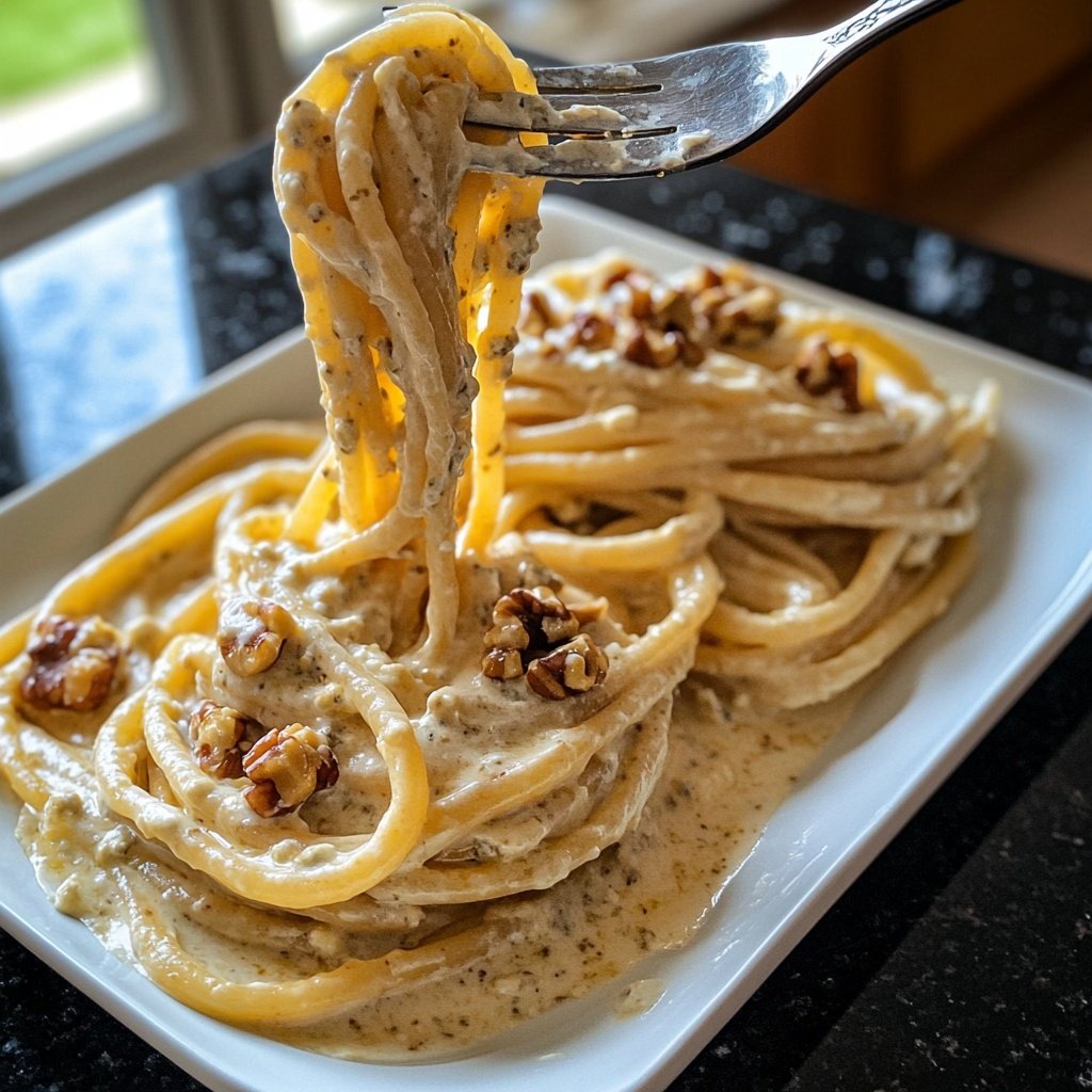 Pasta in cremiger Gorgonzola-Walnuss-Sauce
