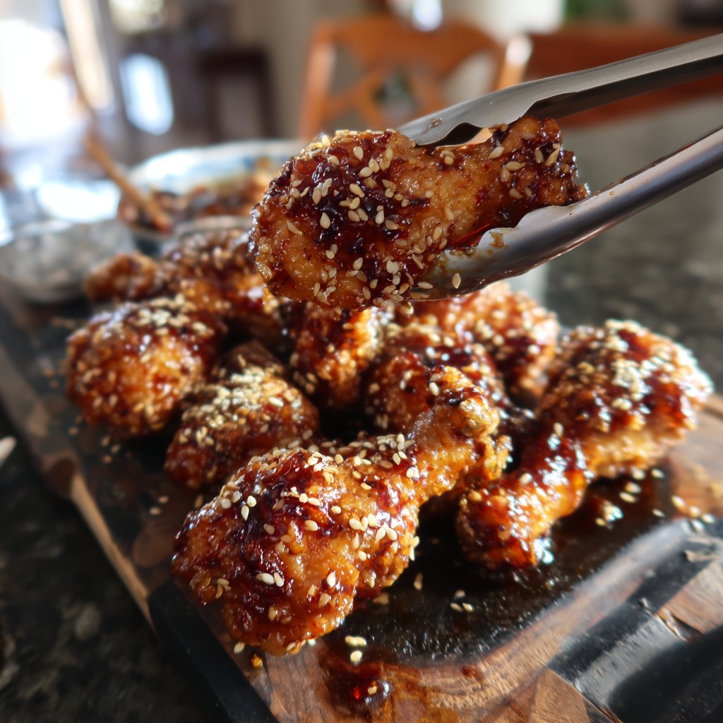 Klebrige Sesam-Hühnchen-Drumettes