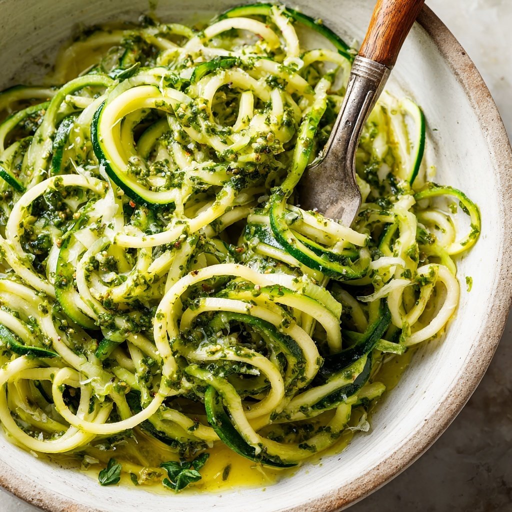 Zucchini Nudeln mit Pesto