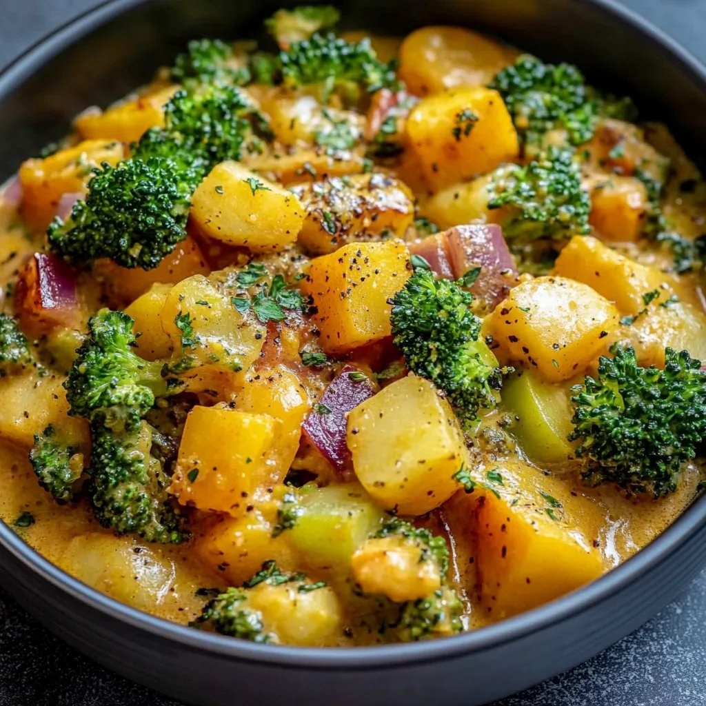 Bunte Gemüsepfanne mit Brokkoli & Kartoffeln