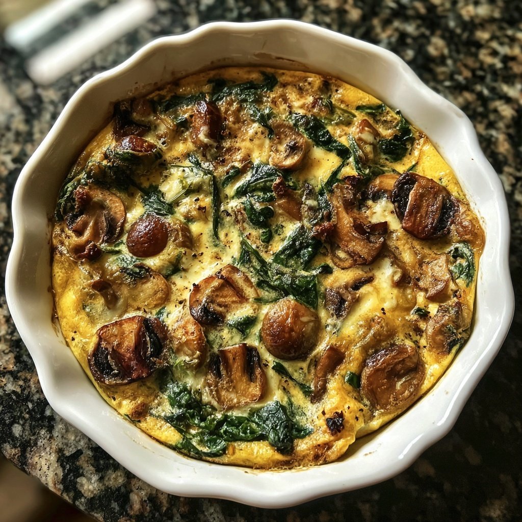 Spinat Pilz Frühstück Auflauf