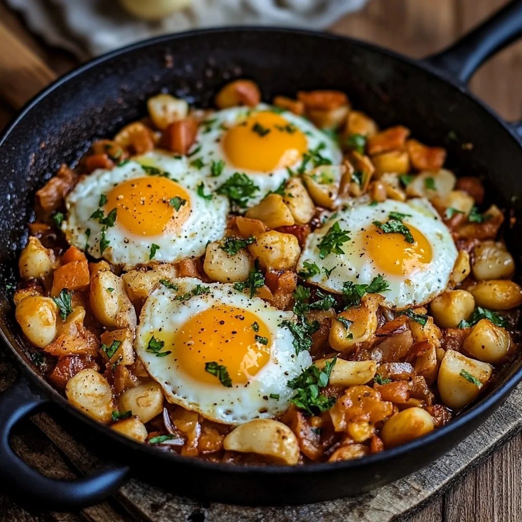 Spanische Bohnen und Eier