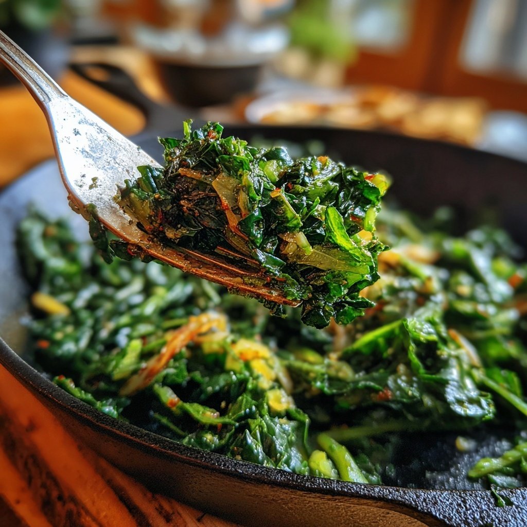 Salatgrün Kräuter Grünkohl Sauté