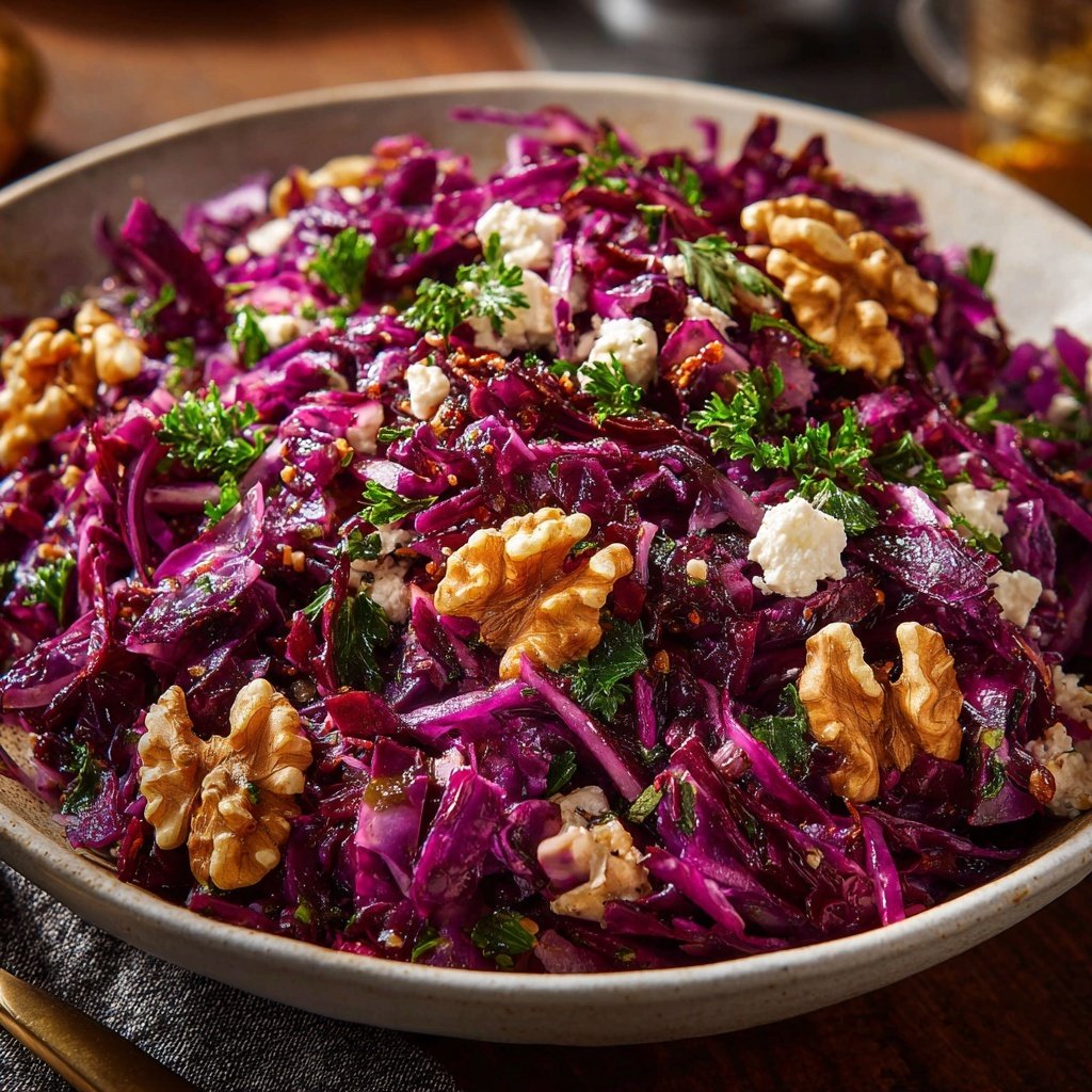 Rotkohl Salat mit Feta und Walnüssen - Klara & Ida