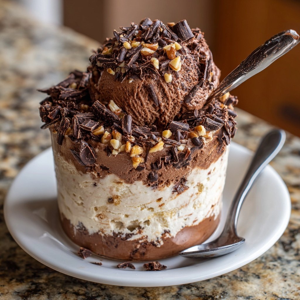 Pfiffiges Topfen Brownie Eisbecher