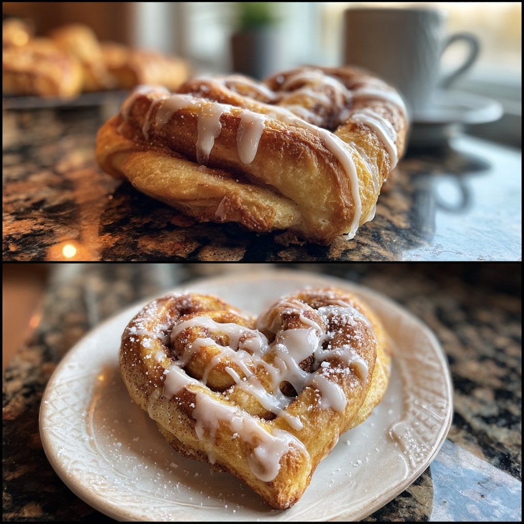 Zimtschnecken herzförmig Valentinstag Edition