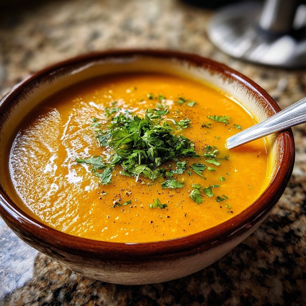 Rote Linsen Suppe mit Koriander