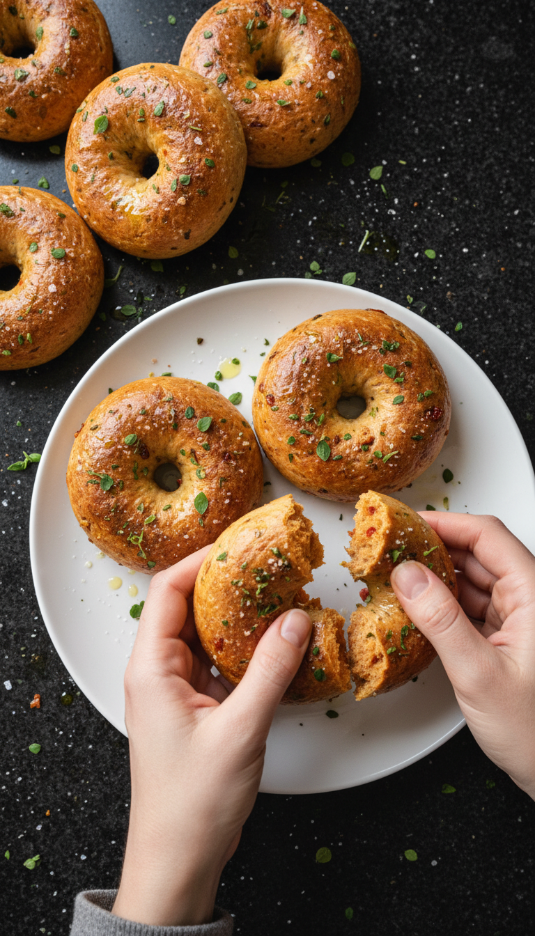 Getrocknete Tomaten Protein Bagels​