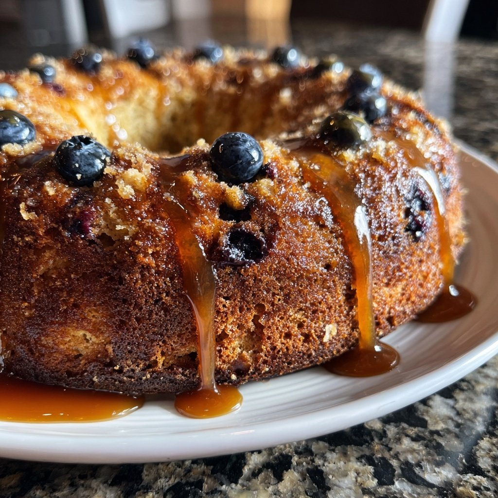Zitrone Blaubeeren Sauerteig mit gesalzenem Karamell