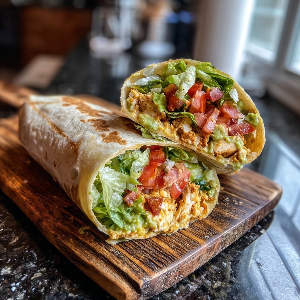 Schnelle Hühnchen-Wraps mit Avocado