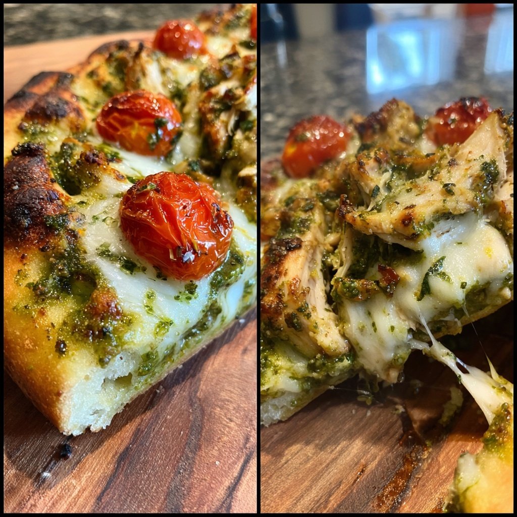 Pesto Hähnchen Fladenbrote