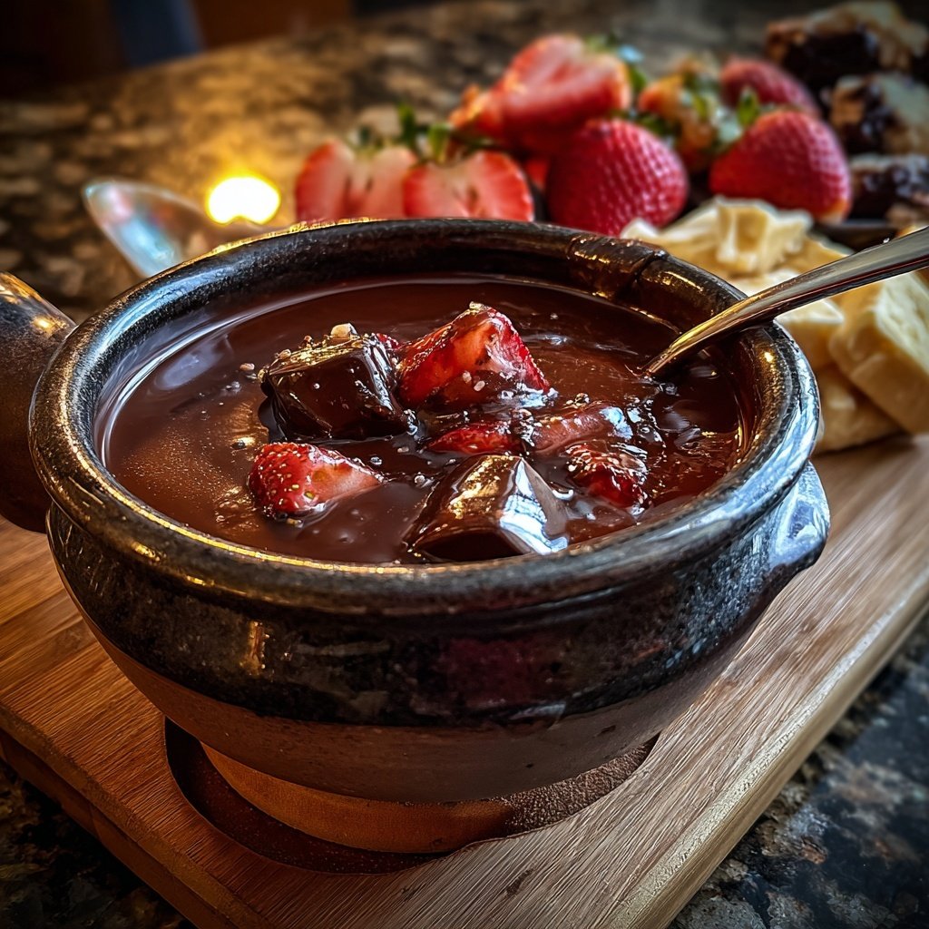 Schokoladen Kirsch Fondue Himmel