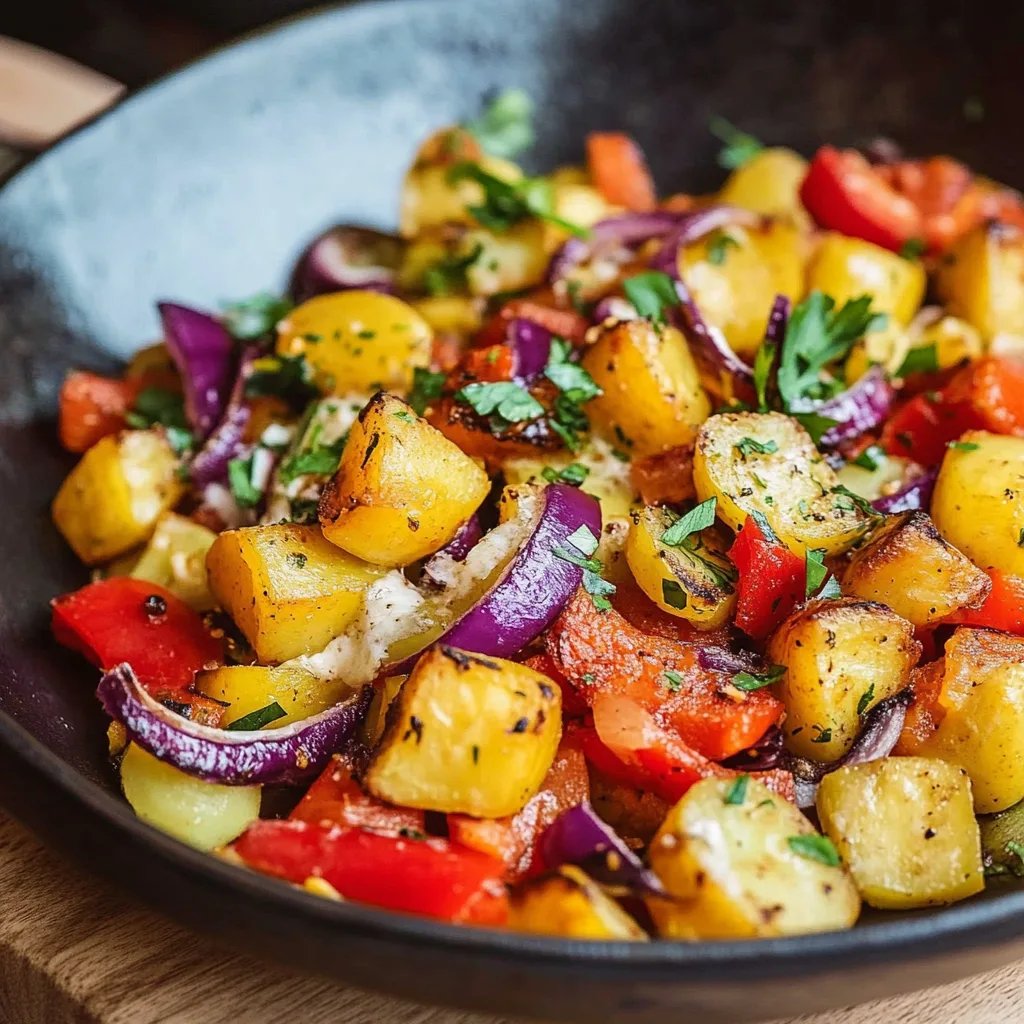 Buntes Ofengemüse mit Kartoffeln vom Blech