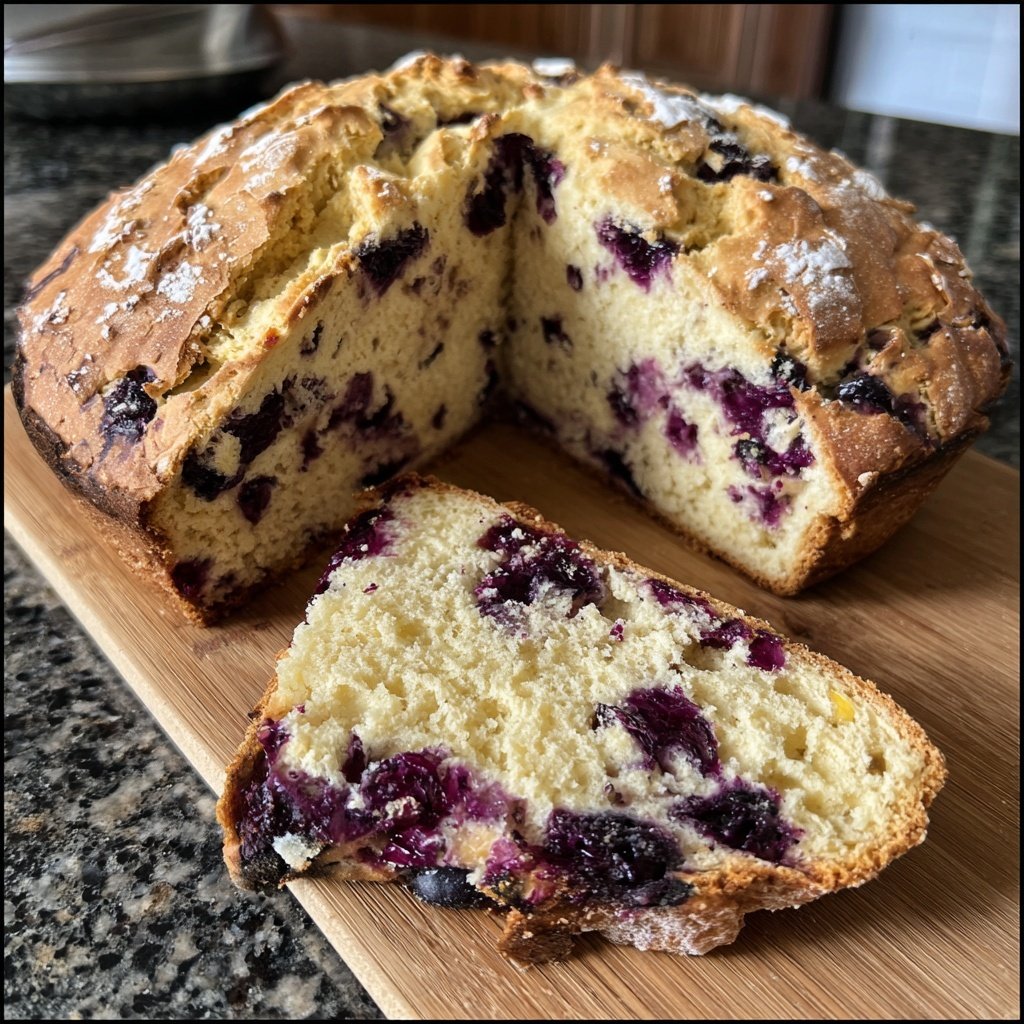 Fluffiger Blaubeeren Zitrone Sauerteig Übernacht Laib