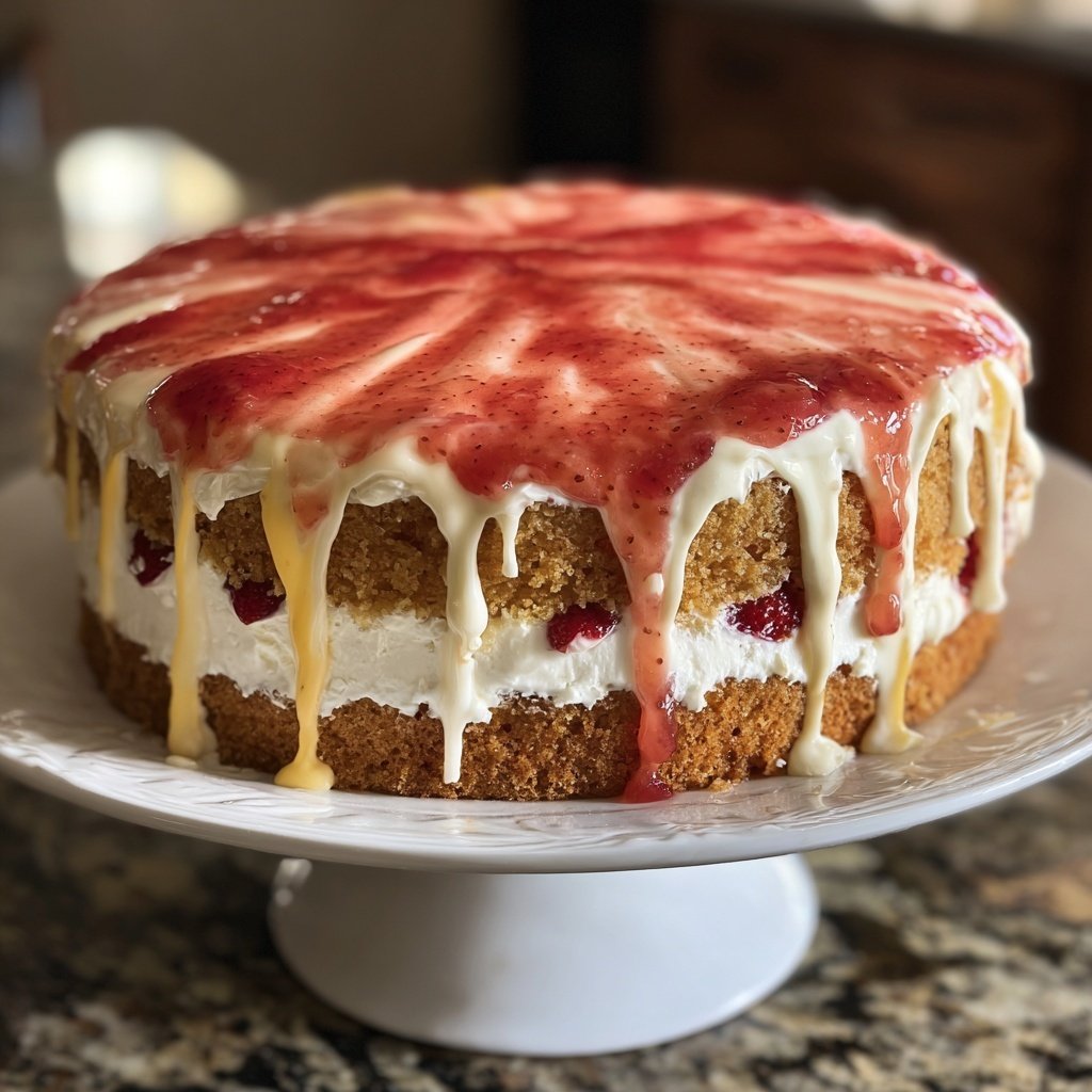 Buttercreme Torte mit Erdbeeren
