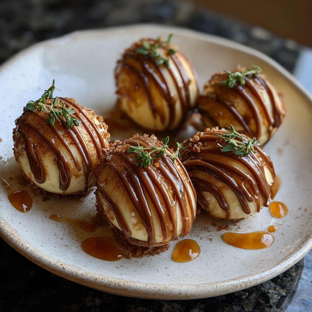 Ziegenkäsepralinen mit Honig und Thymian